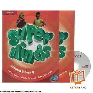 قیمت و خرید کتاب Super Minds 4 از کتاب لند - تصویر اصلی - تصویر اول - تصویر جلد روی کتاب به همراه کتاب کار و DVD