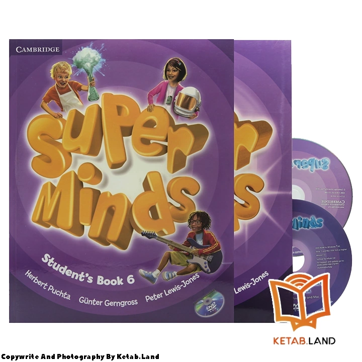 قیمت و خرید کتاب Super Minds 6 از کتاب لند - تصویر اصلی - تصویر اول - تصویر جلد روی کتاب به همراه کتاب کار و DVD