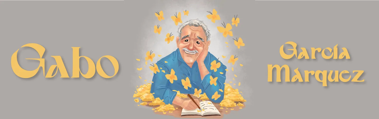 بنر معرفی گابریل گارسیا مارکز نویسنده امریکای لاتین