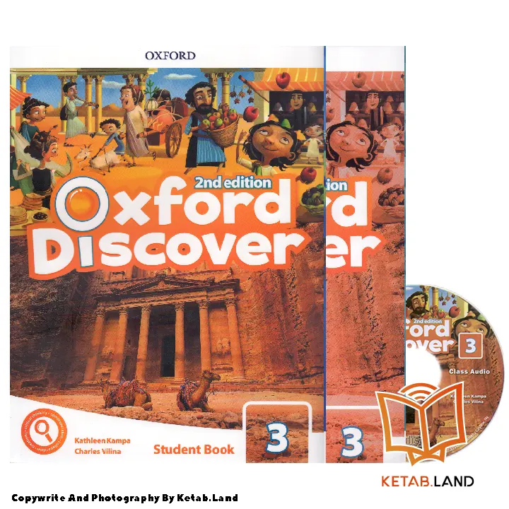 قیمت و خرید کتاب Oxford Discover 3 2nd از کتاب لند - تصویر اصلی - تصویر اول - تصویر جلد روی کتاب به همراه کتاب کار و DVD