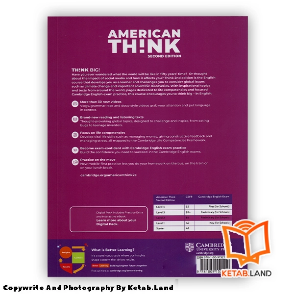 قیمت و خرید کتاب American Think 2 B1 2nd از کتاب لند - تصویر سوم - تصویر جلد پشت کتاب