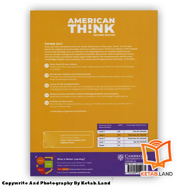 قیمت و خرید کتاب American Think 3 B1+ 2nd از کتاب لند - تصویر سوم - تصویر جلد پشت کتاب