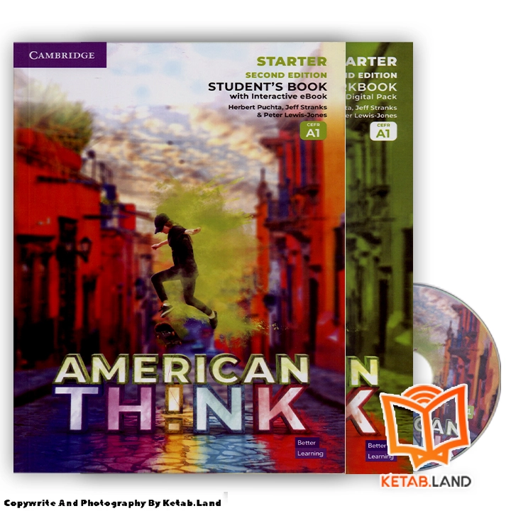 قیمت و خرید کتاب American Think Starter A1 2nd از کتاب لند - تصویر اصلی - تصویر اول - تصویر جلد روی کتاب به همراه کتاب کار و CD