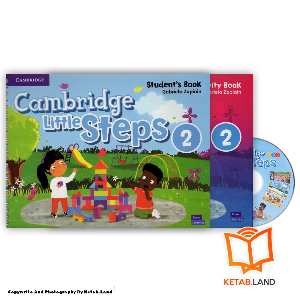 قیمت و خرید کتاب Cambridge Little Steps 2 از کتاب لند - تصویر اصلی - تصویر اول - تصویر جلد روی کتاب به همراه کتاب کار و CD