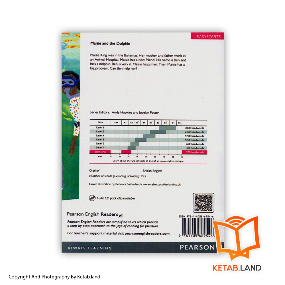 قیمت و خرید کتاب Maisie and the Dolphin Pearson Readers Easystart از کتاب لند - تصویر دوم - تصویر جلد پشت کتاب - جلد شومیز
