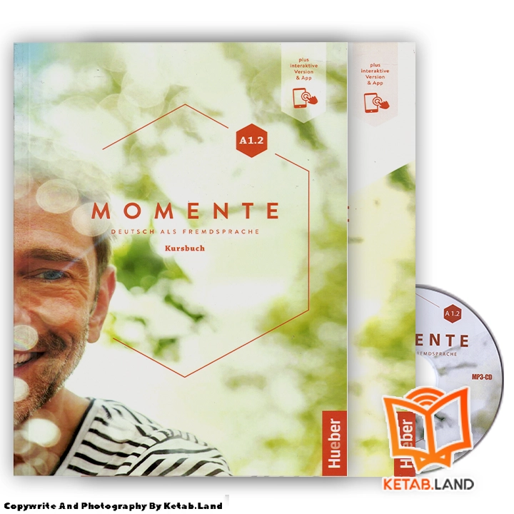 قیمت و خرید کتاب Momente A1.2 از کتاب لند - تصویر اصلی - تصویر اول - تصویر جلد روی کتاب به همراه کتاب کار و DVD