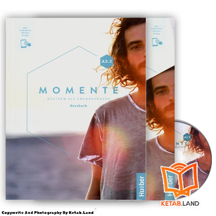 قیمت و خرید کتاب Momente A2.2 از کتاب لند - تصویر اصلی - تصویر اول - تصویر جلد روی کتاب به همراه کتاب کار و DVD