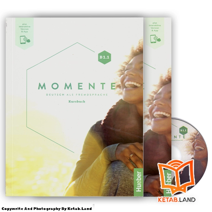Momente B1.1 Book - Main Image - First Image - Front Image with Workbook and DVD of Book قیمت و خرید کتاب Momente B1.1 از کتاب لند - تصویر اصلی - تصویر اول - تصویر جلد روی کتاب به همراه کتاب کار و DVD