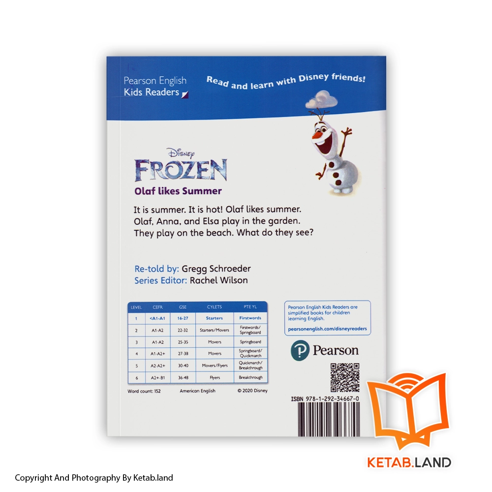 قیمت و خرید کتاب 1 Olaf Likes Summer Pearson Kids Readers از کتاب لند - تصویر دوم - تصویر جلد پشت کتاب - جلد شومیز