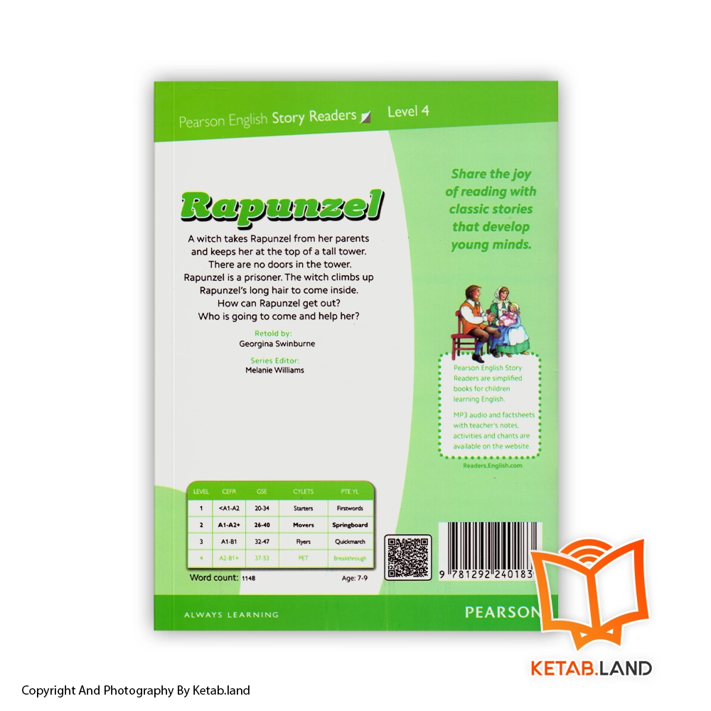قیمت و خرید کتاب Rapunzel Pearson Readers 4 از کتاب لند - تصویر دوم - تصویر جلد پشت کتاب - جلد شومیز
