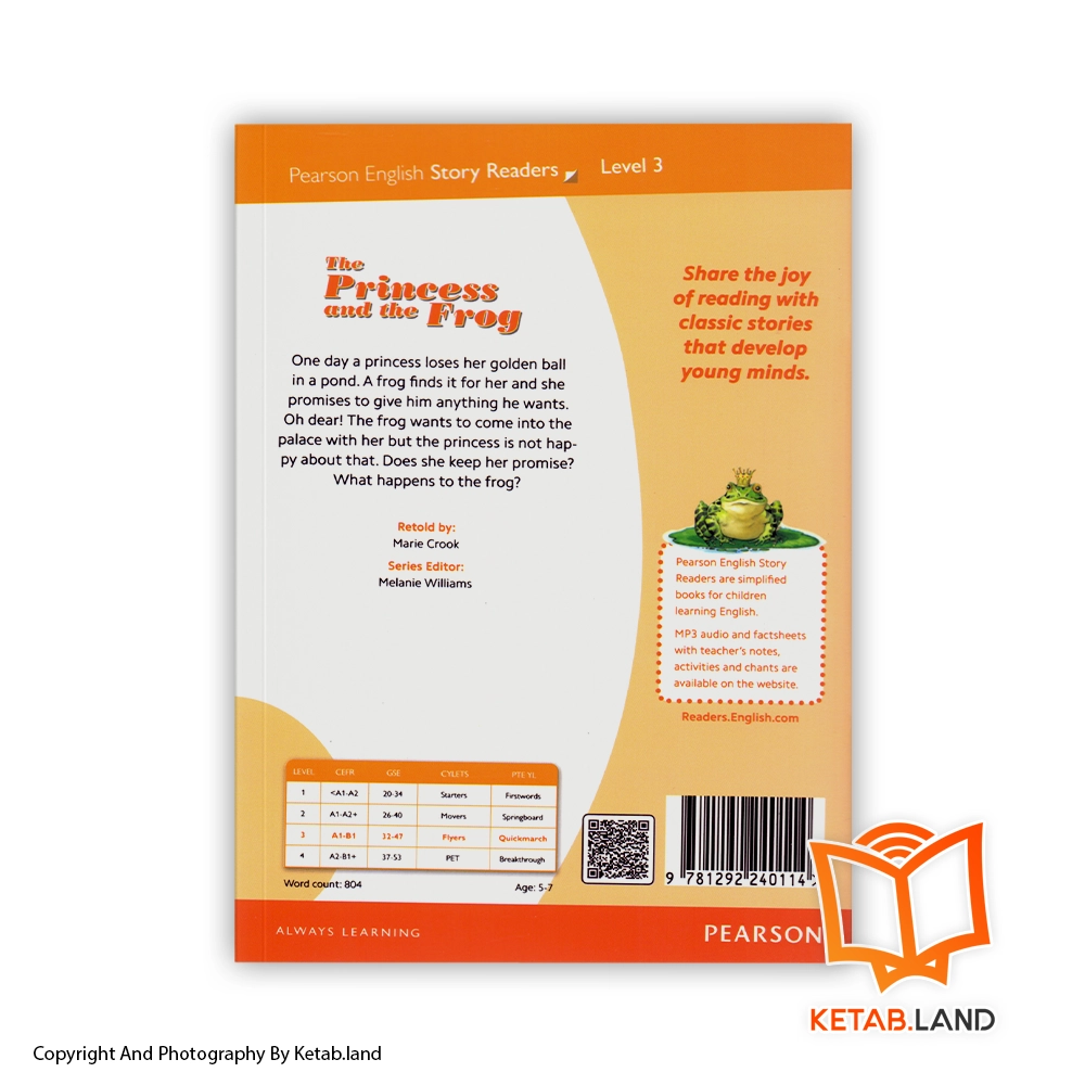 قیمت و خرید کتاب 3 The Princess and the Frog Pearson Readers از کتاب لند - تصویر دوم - تصویر جلد پشت کتاب - جلد شومیز