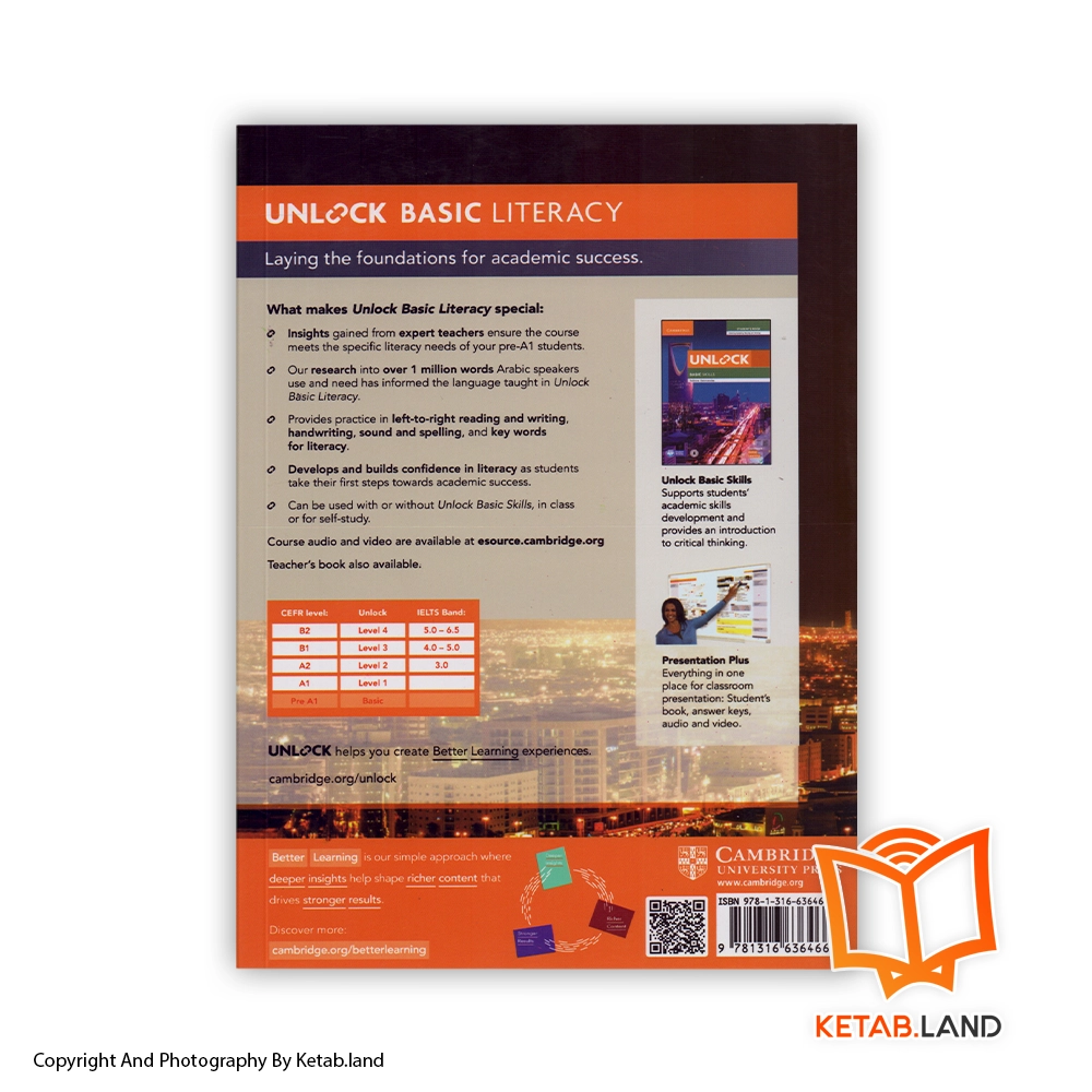 قیمت و خرید کتاب Unlock Basic Literacy از کتاب لند - تصویر دوم - تصویر جلد پشت کتاب - جلد شومیز