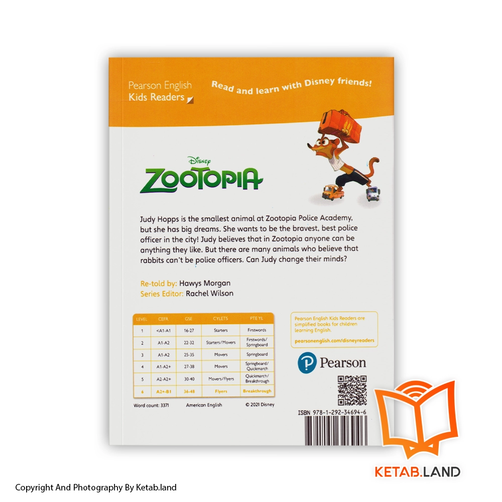قیمت و خرید کتاب Zootopia Pearson Kids Readers 6 از کتاب لند - تصویر دوم - تصویر جلد پشت کتاب - جلد شومیز