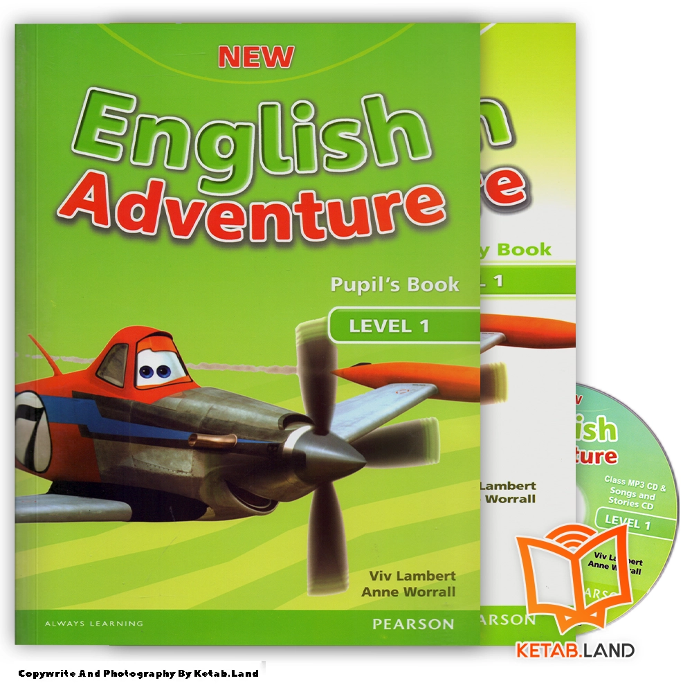 قیمت و خرید کتاب New English Adventure 1 از کتاب لند - تصویر اصلی - تصویر اول - تصویر جلد روی کتاب به همراه کتاب کار و DVD