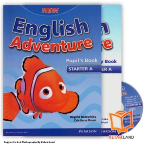 قیمت و خرید کتاب New English Adventure Starter A از کتاب لند - تصویر اصلی - تصویر اول - تصویر جلد روی کتاب به همراه کتاب کار و DVD