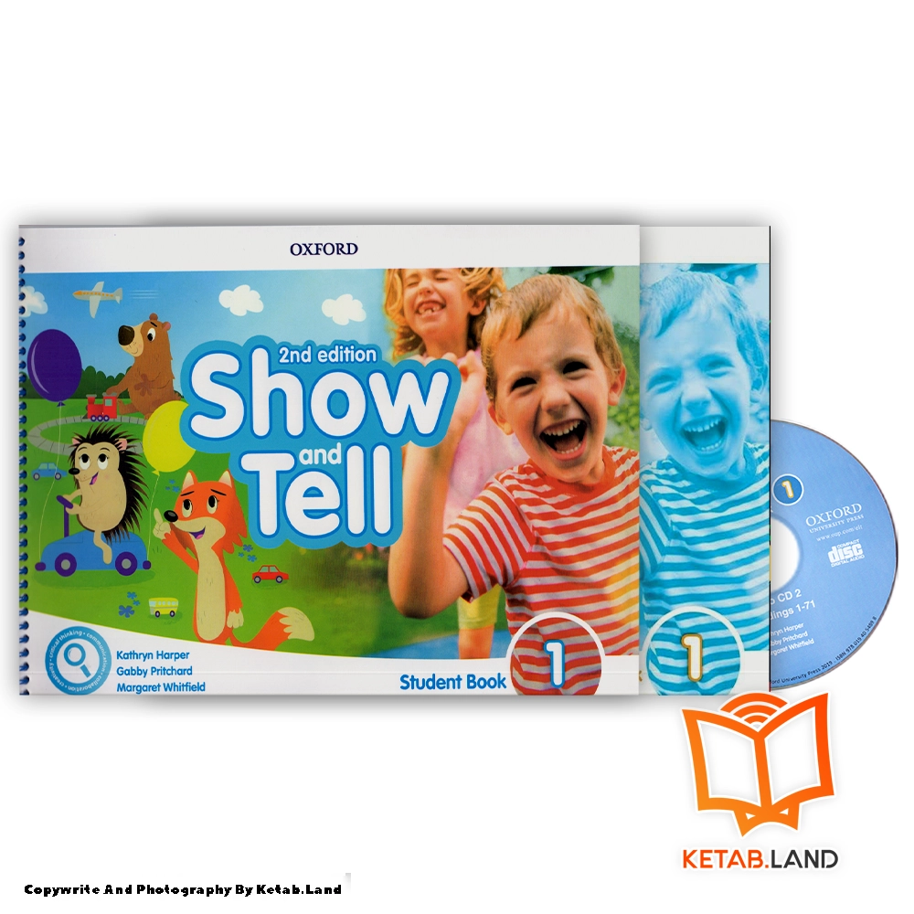 Show and Tell 2nd Book - Main Image - First Image - Front Image with Workbook and DVD of Book قیمت و خرید کتاب Show and Tell 1 2nd از کتاب لند - تصویر اصلی - تصویر اول - تصویر جلد روی کتاب به همراه کتاب کار و DVD