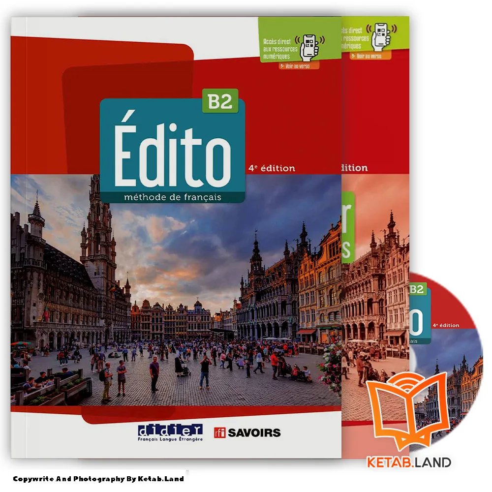 قیمت و خرید کتاب Edito B2 4th از کتاب لند - تصویر اصلی - تصویر اول - تصویر جلد روی کتاب به همراه کتاب کار و DVD