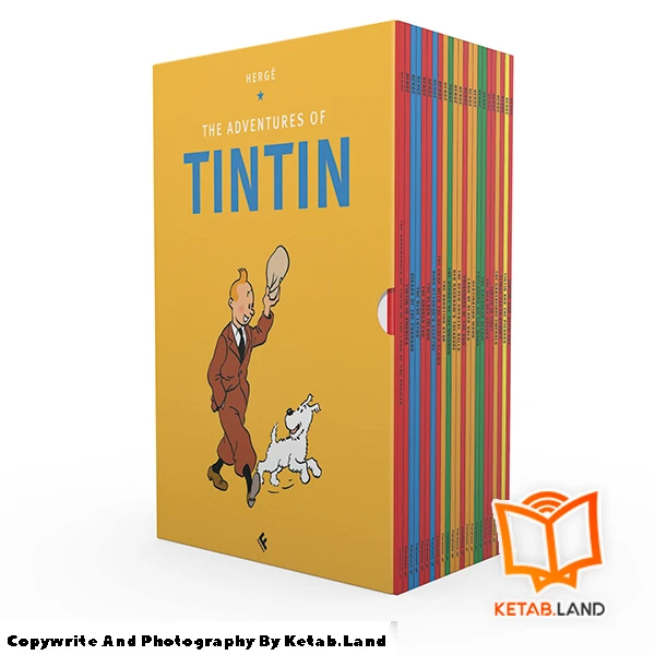 The Adventures of Tintin box Book Main Image First Image Front Image of Box Set قیمت و خرید پک انگلیسی مجموعه کتاب های تن تن از کتاب لند - تصویر اصلی - تصویر جلد روی جعبه