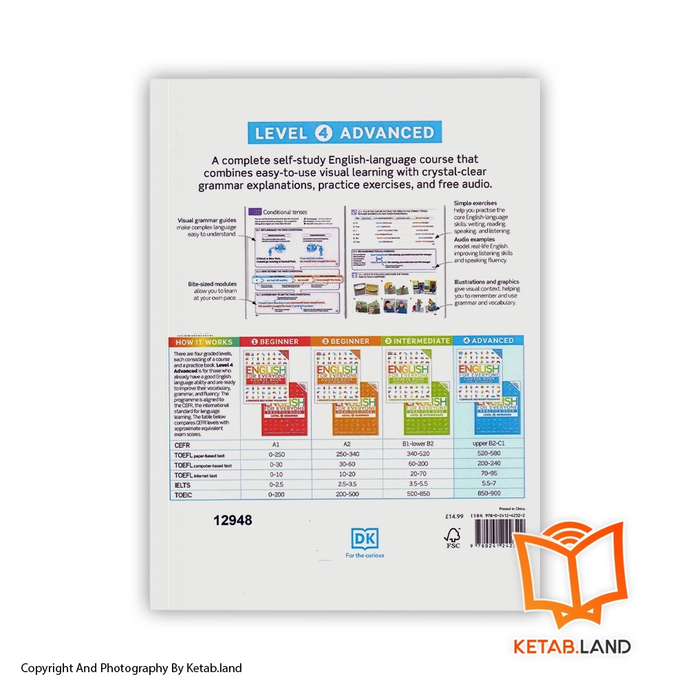 قیمت و خرید کتاب English for Everyone Advanced Level 4 از کتاب لند - تصویر سوم - تصویر جلد پشت کتاب