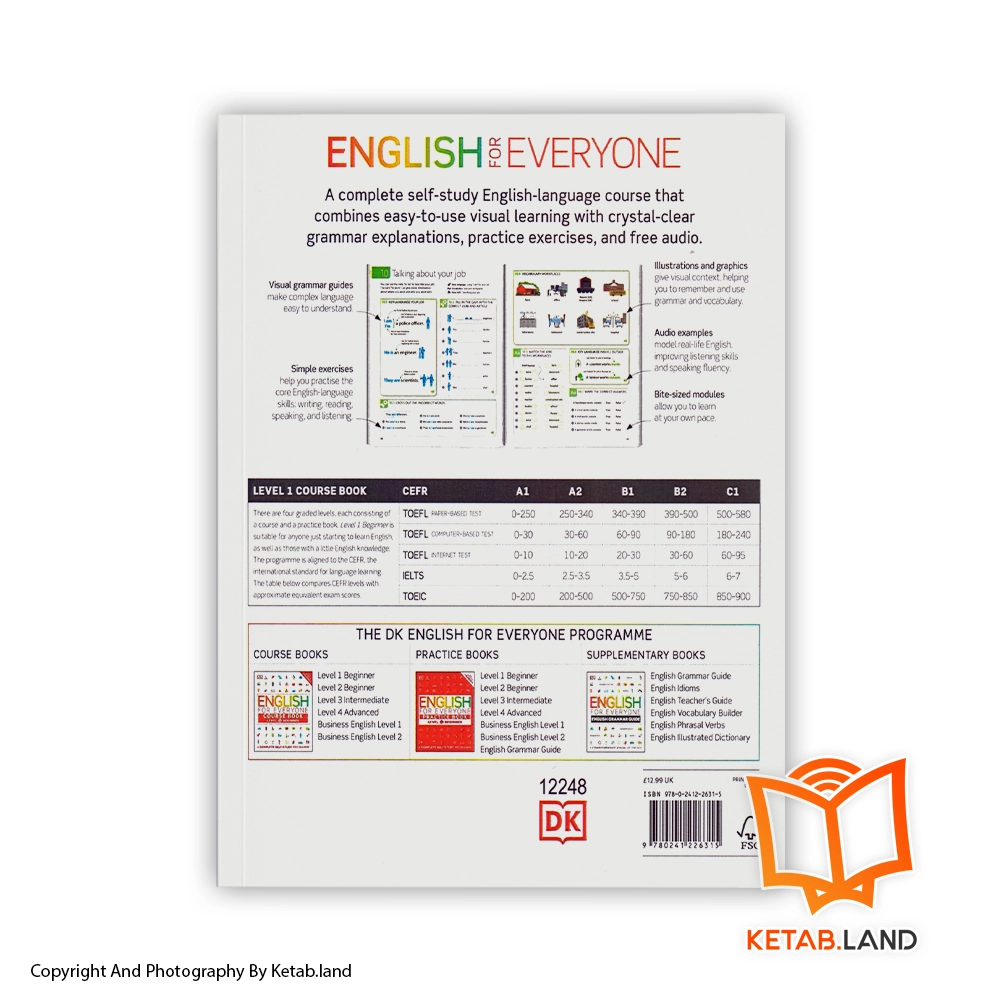 قیمت و خرید کتاب English for Everyone Beginner Level 1 از کتاب لند - تصویر سوم - تصویر جلد پشت کتاب