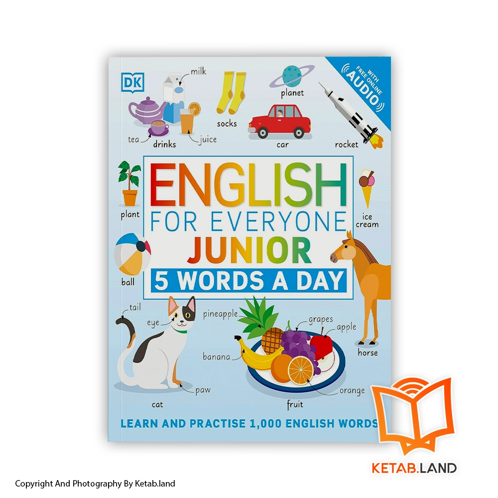 English for Everyone Junior 5 Words A Day Book - Main Image - First Image - Front Image قیمت و خرید کتاب English for Everyone Junior 5 Words A Day از کتاب لند - تصویر اصلی - تصویر اول - تصویر جلد روی کتاب