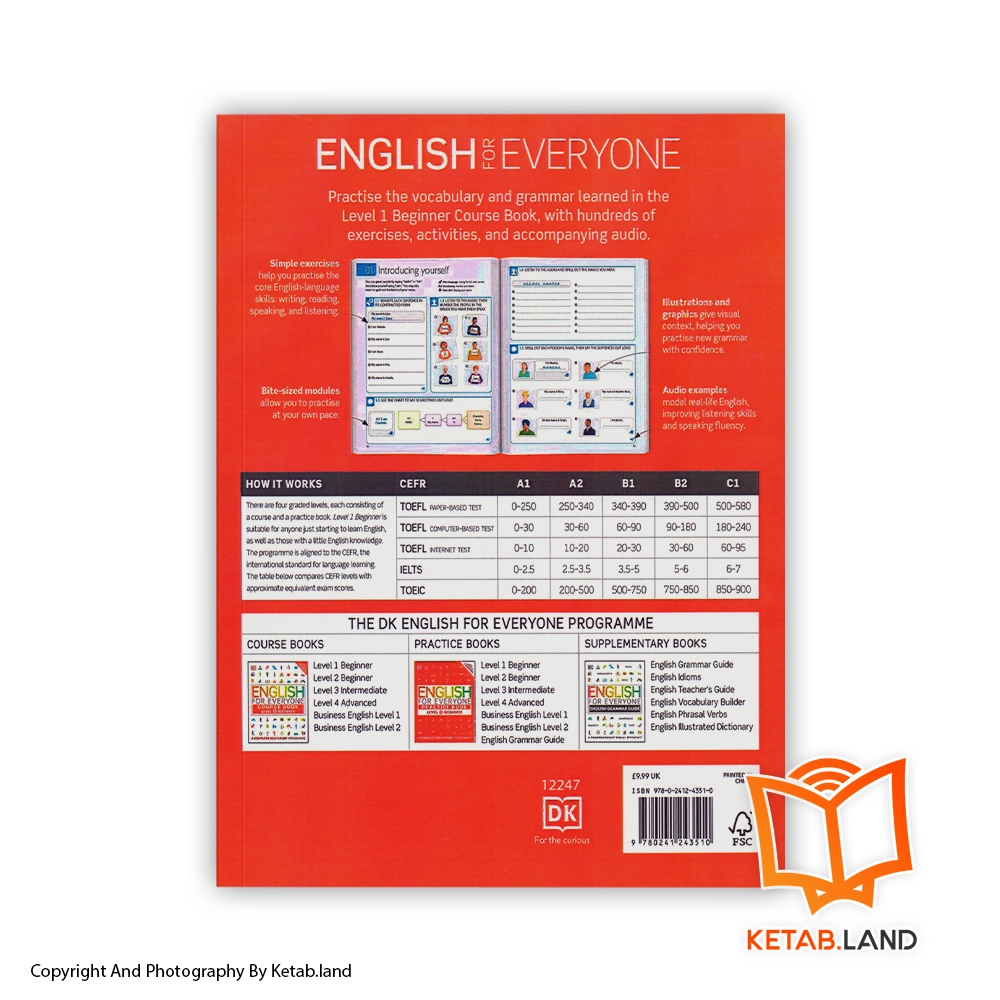 قیمت و خرید کتاب English for Everyone Beginner Level 1 از کتاب لند - تصویر پنجم - تصویر جلد پشت کتاب