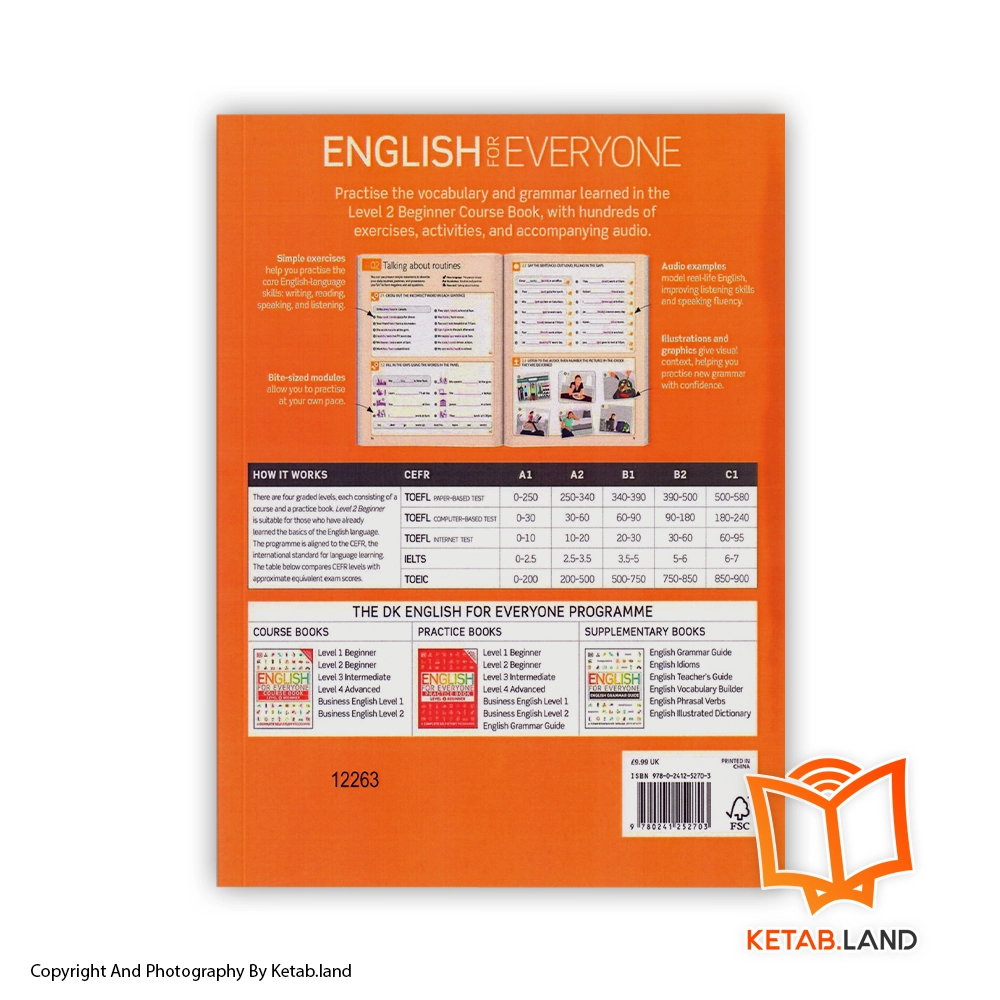 قیمت و خرید کتاب English for Everyone Beginner Level 2 از کتاب لند - تصویر پنجم - تصویر جلد پشت کتاب