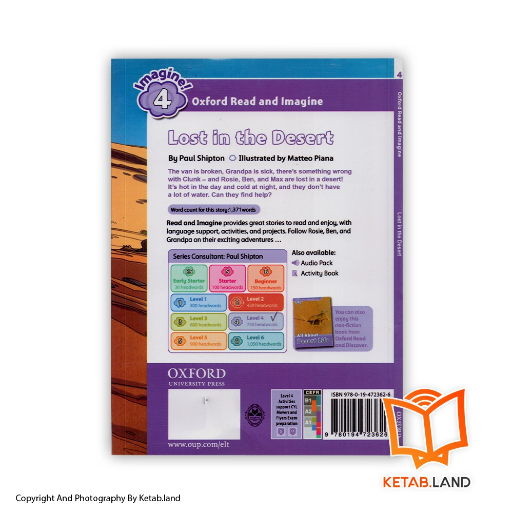قیمت و خرید کتاب Oxford Read and Imagine 4 Lost in the Desert - تصویر دوم - تصویر جلد پشت کتاب - جلد شومیز
