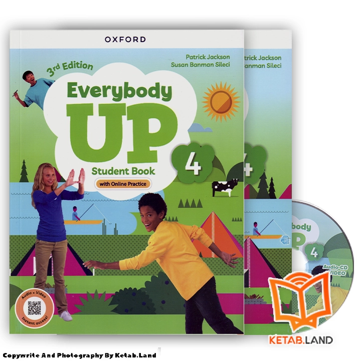 قیمت و خرید کتاب Everybody Up 4 3rd از کتاب لند - تصویر اصلی - تصویر اول - تصویر جلد روی کتاب به همراه کتاب کار و CD