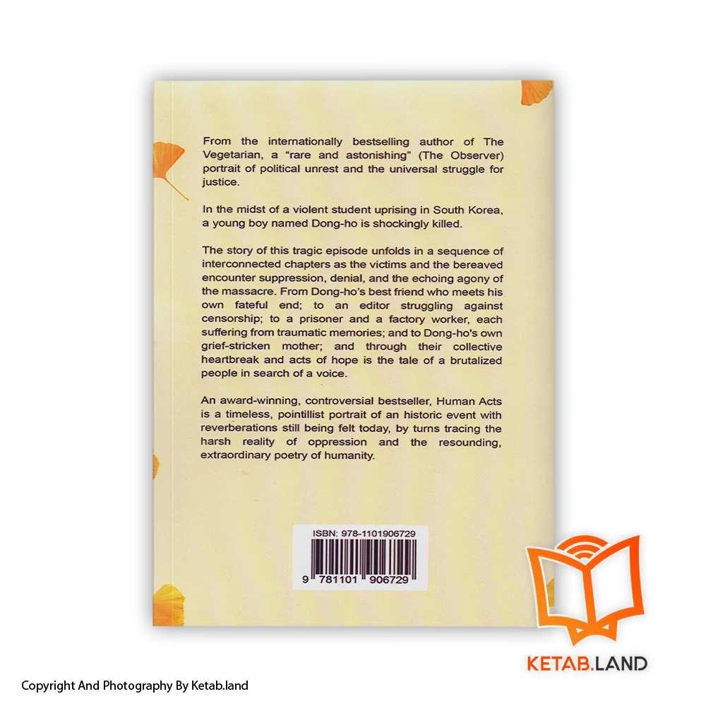 قیمت و خرید کتاب Human Acts - تصویر دوم - تصویر جلد پشت کتاب - جلد شومیز