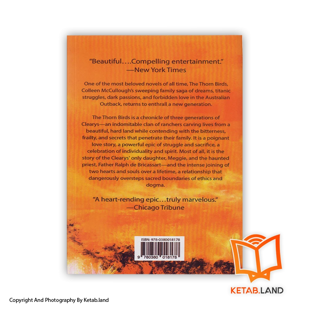قیمت و خرید کتاب The Thorn Birds - تصویر دوم - تصویر جلد پشت کتاب - جلد شومیز