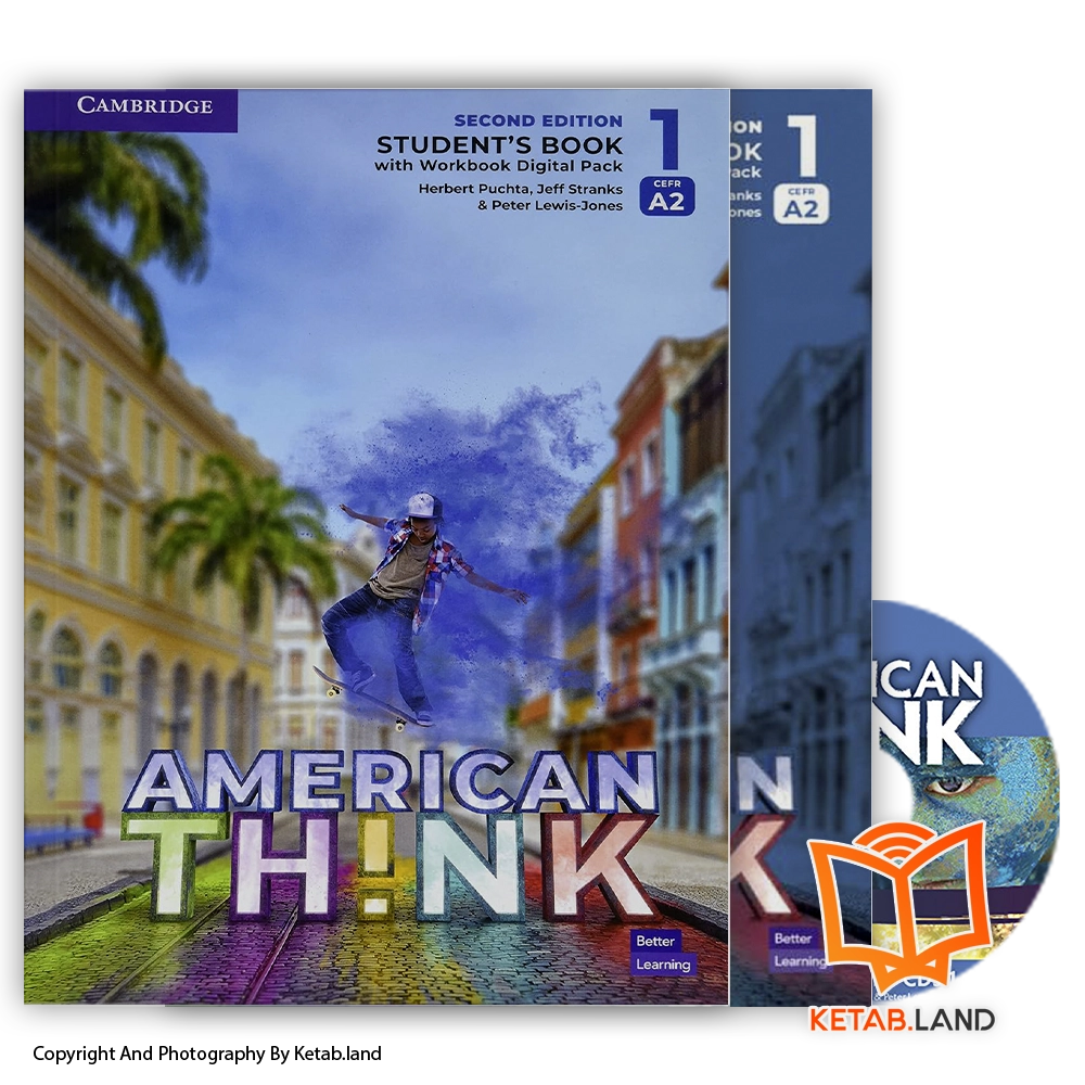 قیمت و خرید کتاب American Think 1 A2+ 2nd از کتاب لند - تصویر اصلی - تصویر اول - تصویر جلد روی کتاب به همراه کتاب کار و CD