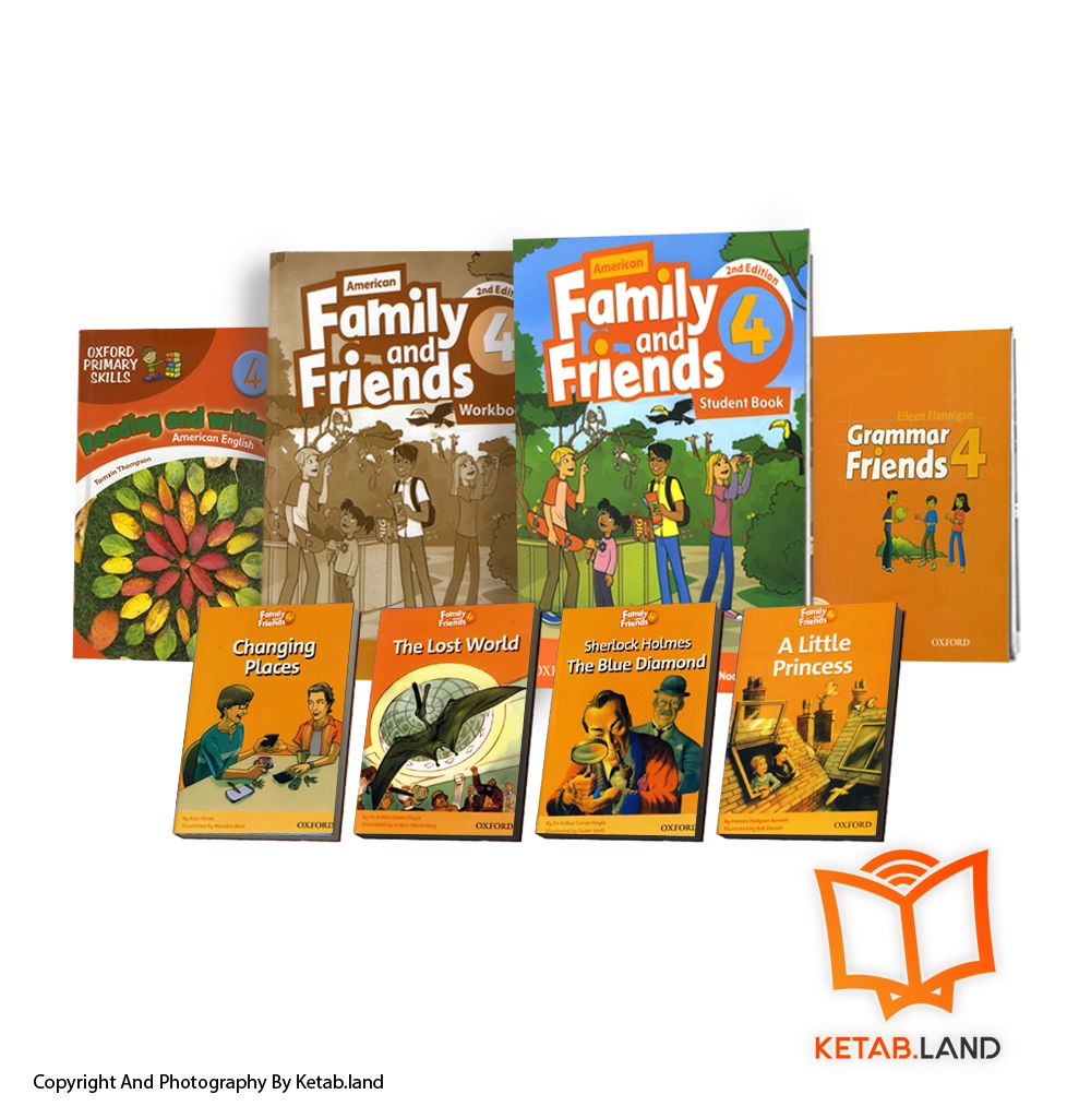 complete-american-family-and-friends-4-2nd-pack-Soft-cover-Main-Image-First-Image-Front-Image-Ketabland قیمت و خرید پک کامل کتاب های American Family And Friends 4 2nd از کتاب لند - تصویر اصلی - تصویر اول - تصویر جلد روی کتاب