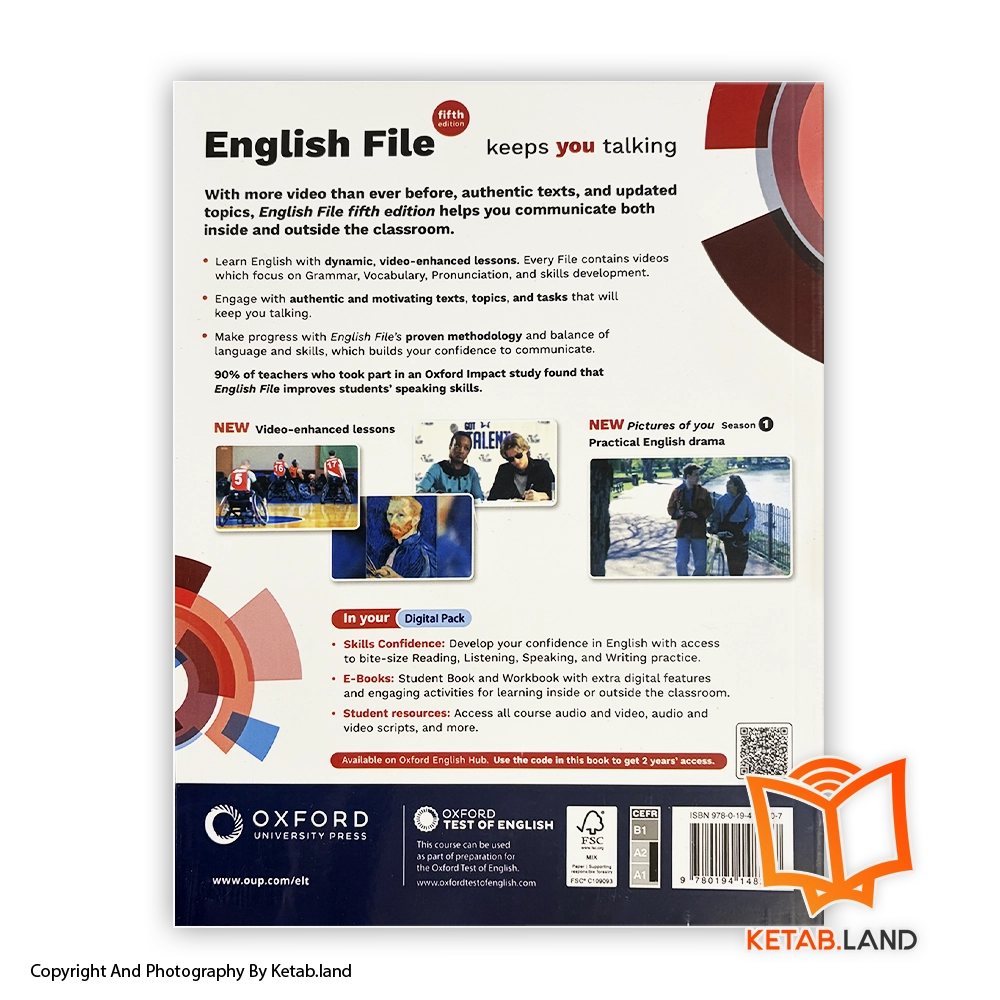 قیمت و خرید کتاب English File Elementary 5th از کتاب لند - تصویر سوم - تصویر جلد پشت کتاب