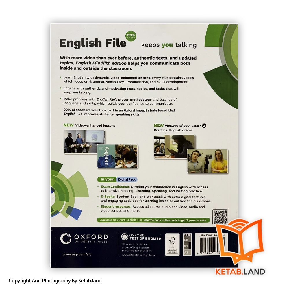 قیمت و خرید کتاب English File Intermediate 5th از کتاب لند - تصویر سوم - تصویر جلد پشت کتاب